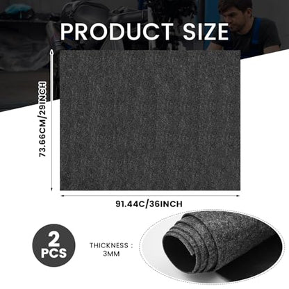 2 Pcs 29 x 36 Inch Oil Spill Absorbent Garage Mat, Black