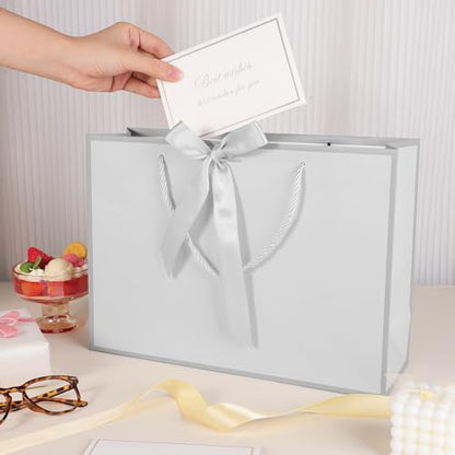 woric 2 Pcs Gold & Silver Gift Bags with Handles, 14" Medium Gift Bags - color: Gold&Silver