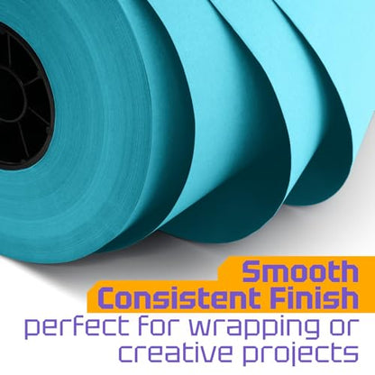 USA Made 18" x 8640" (720 ft) Light Blue Kraft Paper Roll, Large Size - color: Light Blue, size: 1 Roll