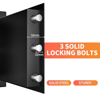 WASJOYE Cabinet Safe with Key for Money, 1.2 Cu Ft Key Lock Box - size: 1.2 Cu Ft Black