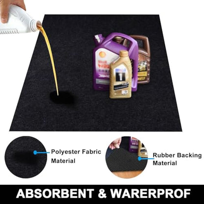 AiBOB Oil Spill Mat, 60" x 40" Waterproof Backing/Absorbent Top Garage Mat - size: 3'4" x 5' (Rectangular)