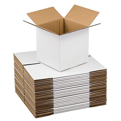 SUNLPH White Shipping Boxes 6x6x6 Inches Small Corrugated Cardboard Boxes, 25 Pack - size: 6 x 6 x 6