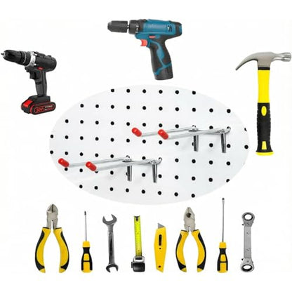 Double Arm Metal Pegboard Hooks 10 Pack, Dual Pegboard Hooks, 5.11 Inch - size: 5.11inch