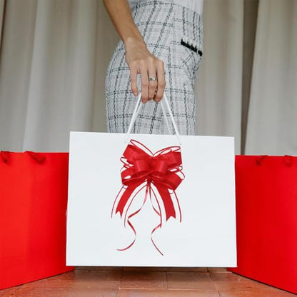 WEWILUCK Red Pull Bows for Gift Wrapping, 15 Pack Waterproof Gift Bow, 6 In - color: Matte-Red, size: 6 Inch - 15 Pack