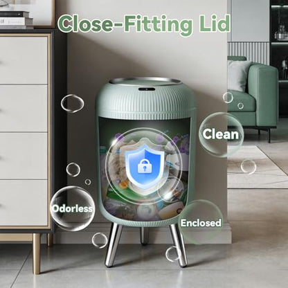 Procade Blue Bathroom Trash Can with Lid,Small Automatic Touchless Trashcan - color: Blue