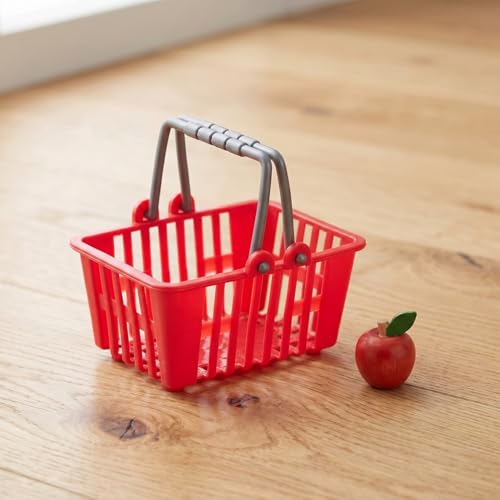 Kisangel 20Pcs Mini Shopping Baskets, Plastic Red Grocery Basket for Kids