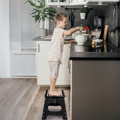 Delxo Folding Step Stool 11 Inch,300 Lbs Step Stool for Kids & Adults Black - color: Black, size: 11 Inch