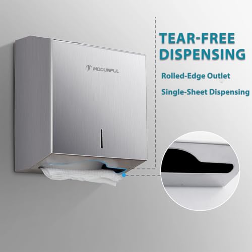 Paper Towel Dispenser Wall Mount - Modunful M7 Alloy D-3914 Silver - color: D-392 Silver
