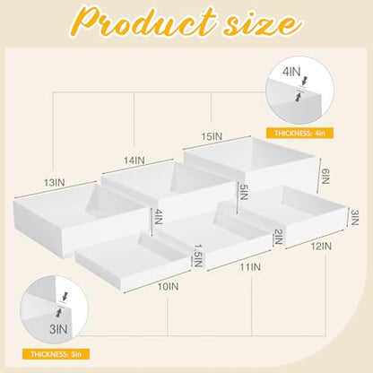 Geelin 6 Pcs Acrylic Risers Cube Stands, White, 10 to 15 Inch, Square - color: White, size: 10 to 15 Inch, style: Square