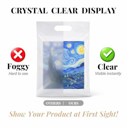 100PCS Clear Plastic Bags with Handles,9x12 Inch - color: 01-Clear, size: 9"x12"