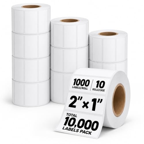 2x1 Direct Thermal Labels, 10 Rolls (10,000) Barcode FNSKU - size: 2x1 - 10 Rolls | 10000 Labels