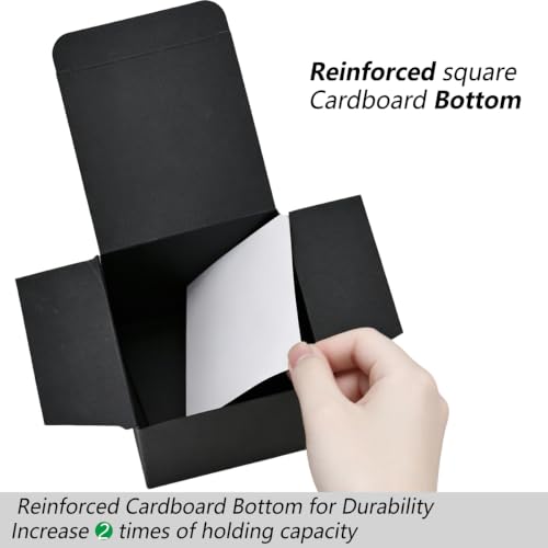 Aosric Black Gift Boxes with Lids 4x4x4 Inch, 24 Pack - color: Black