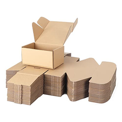 PHAREGE 50 Pack 6x4x3 inch Small Shipping Boxes, Brown Mailing Boxes - color: Brown, size: 6x4x3 inch 50 Pack