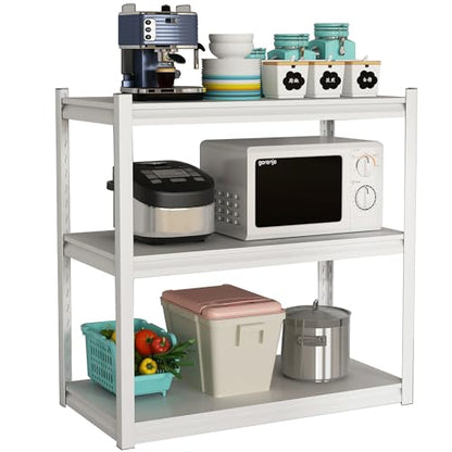 Garage Shelving Adjustable 3 Tier Heavy Duty Metal Storage Shelves Adjustable Utility Rack Organization for Kitchen, Pantry, Closet, Garage, Office 31.5" W x 15.75" D x 31.5" H, White - color: White-s 3 Tier