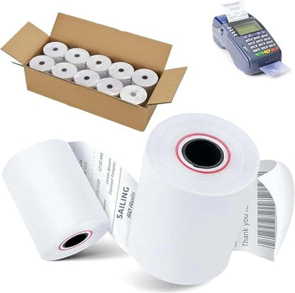 Thermal Receipt Paper Rolls 3-1/8 x 230ft, 50 rolls - 48 GSM - size: 3 1/8" x 230'