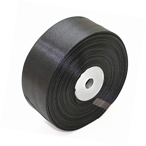 Black Satin Ribbon 1.5 Inch for Gift Wrapping, 50 Yards in Length - color: Black, size: 1.5"