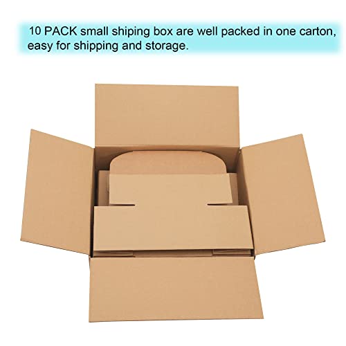 10 Pack Small Shipping Boxes 6x4x3'' Corrugated Small Cardboard Boxes for Shipping, Recyclable Packaging Boxes for Business, Mailer, Gift Packing, Crafts Packing, Jewelry Box, Brown - size: 6 x 4 x 3 inches 10 pack