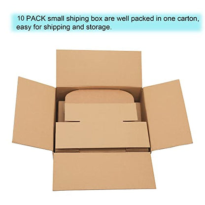 10 Pack Small Shipping Boxes 6x4x3'' Corrugated Small Cardboard Boxes for Shipping, Recyclable Packaging Boxes for Business, Mailer, Gift Packing, Crafts Packing, Jewelry Box, Brown - size: 6 x 4 x 3 inches 10 pack