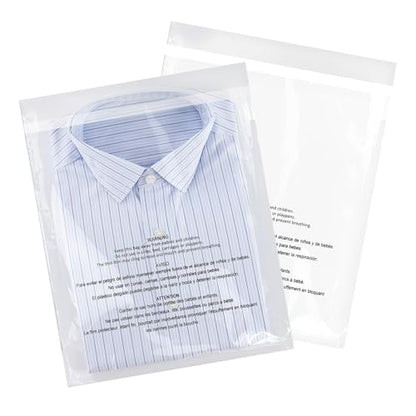 iMailer - 500 Pcs - 14" x 20" Poly Bags with Suffocation Warning Self Seal- Clear Shipping Bags 1.6 Mil for Clothing, Shirts, Packaging - Permanent Adhesive - size: 14" x 20", style: Permanent Glue