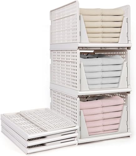 yazi 3 Pack XL Foldable Plastic Closet Storage Bins - size: 3XL