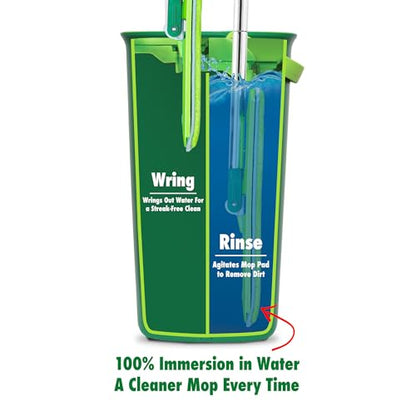 Libman Rinse 'n Wring Mop and Bucket System, 1 Microfiber Pad Included - style: 1 Pad