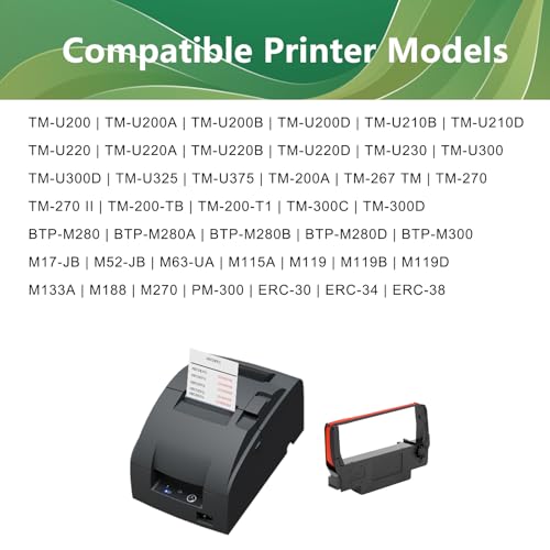 12x ERC-30 ERC-34 ERC-38 B/R Ribbon Black and Red Ink Cartridge