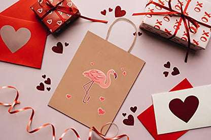 Eupako 8x4.25x10.5 Brown Paper Bags 100 Pack, Kraft Gift Bags with Handles - color: Brown - 8 Inches - 100 pcs
