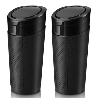 Car Trash Can with Lid, Leakproof, Mini, 2 Pack, Black - color: Black 02