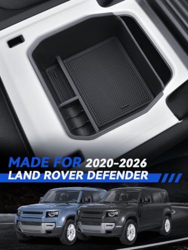 for Defender Center Console Organizer 2020-2024 2025 Land Rover Defender 130 110 90 Accessories Armrest Tray Middle Storage Box Insert Container Durable(Not for Models w/Cool Box) - size: for 2020-2025 Land Rover Defender
