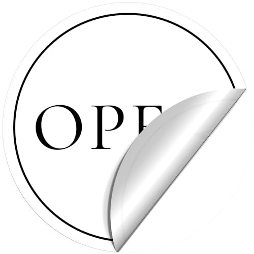 dealzEpic - 'OPEN' Indicator Stickers - White Self Adhesive Peel and Stick Openning Location Marking Labels - 2.5 cm in Diameter - color: OPEN indicating Stickers - White (2.5cm)