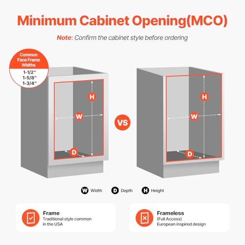 VEVOR Pull-Out Trash Can, 27 QT x2 Double Under Mount Kitchen Waste Container, Heavy Duty Garbage Recycling Bin with Door Kit and Soft Close Slide, for Kitchen Cabinet, Sink, Under Counter (Grey) - size: 54 QT (27 QT x 2), style: With Soft Close