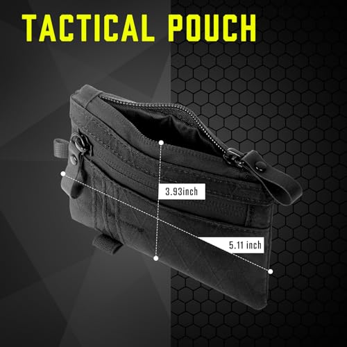 LIUGX Tactical ID Card Holder, Badge Holder with Lanyard, 3-in-1 Fabric - color: Black Edc Pouch Ver