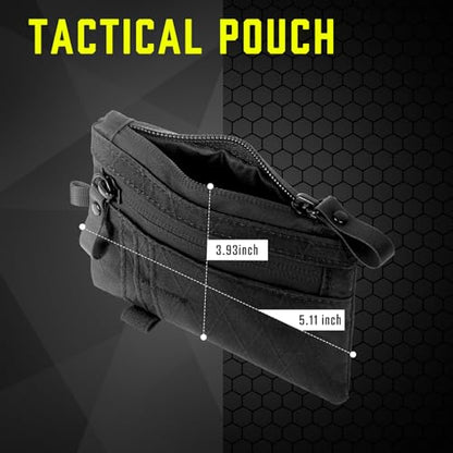 LIUGX Tactical ID Card Holder, Badge Holder with Lanyard, 3-in-1 Fabric - color: Black Edc Pouch Ver