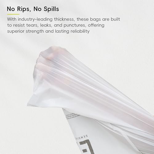 EKO 12.5 Gallon / 40-60 Liter, 110 Count Drawstring Trash Bags, Extra-Strong Garbage Bags, Unscented, Leak-Resistant, Easy-Dispense Roll for Kitchen & Household Use, Code Z, White - size: 110 Count (Pack of 1), style: 12.5 Gallon Bags/Code Z