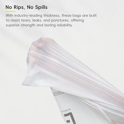 EKO 12.5 Gallon / 40-60 Liter, 110 Count Drawstring Trash Bags, Extra-Strong Garbage Bags, Unscented, Leak-Resistant, Easy-Dispense Roll for Kitchen & Household Use, Code Z, White - size: 110 Count (Pack of 1), style: 12.5 Gallon Bags/Code Z