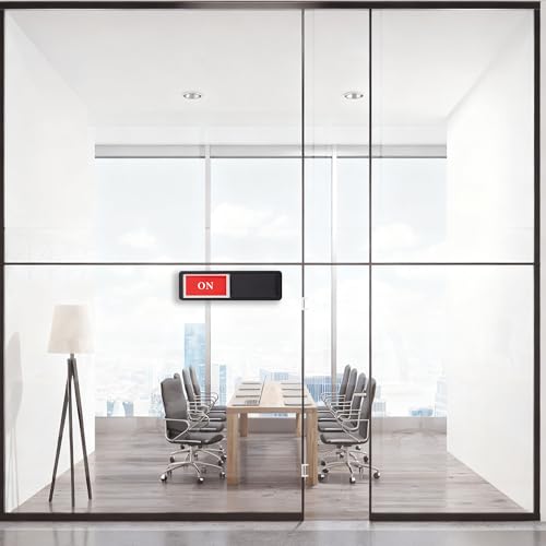 ON OFF Slider Sign, On Off Door Indicator Sign, Sliding Privacy Signs - color: Black On Off