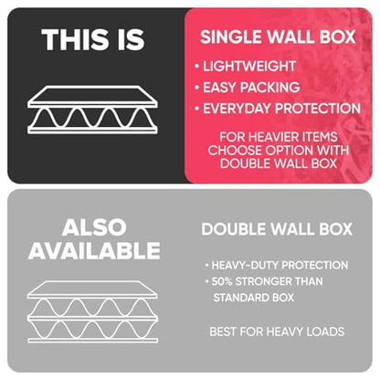 1 Cu Ft Ready To Ship Carton with Pink Crinkle Paper Filler 12x12x12" - color: Pink, size: Single Wall Box