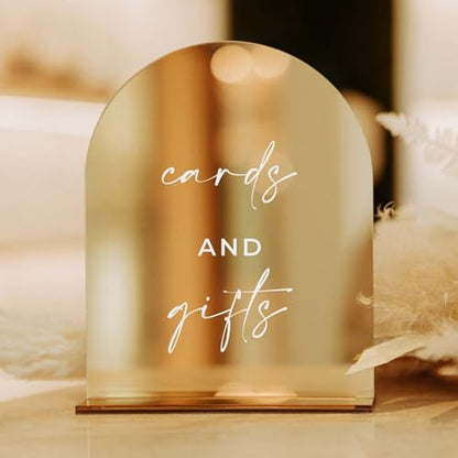 8x10 Inch Blank Gold Arch Acrylic Sign with Stand 1/8 inch Thick - color: Gold Mirror, size: 8x10 Inch (5pcs)