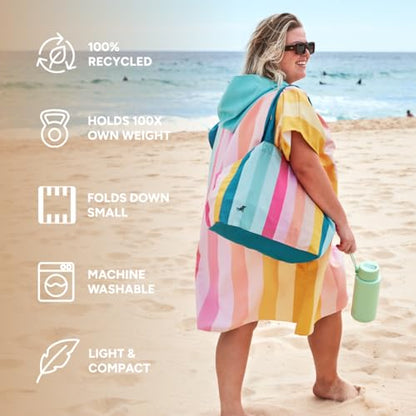 Dock & Bay Everyday Beach Tote Bag - Reusable Carrier Bag for Daily Use - Carries Up to 10kg - 100% Recycled Materials - color: Summer - Coastal Candy