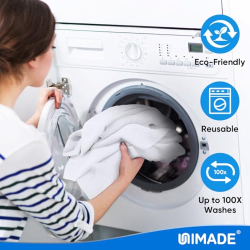 UNIMADE Microfiber Cleaning Cloth, 20 Pack Reusable Microfiber Towels - color: White, size: 20PK