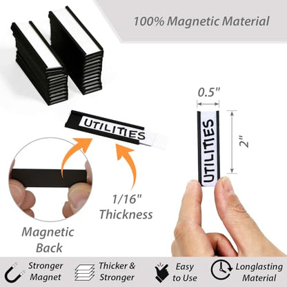 SmartSign Pack of 25 Magnetic 'C' Channel Label Holders | 0.5" x 2" - size: 0.5" x 2"