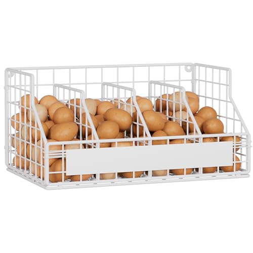 Egg Basket, Stackable Wall Mount Egg Holder Countertop with Weekday Labels - color: White, size: 1-Tier（with DIY labels）