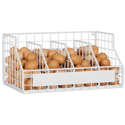Egg Basket, Stackable Wall Mount Egg Holder Countertop with Weekday Labels - color: White, size: 1-Tier（with DIY labels）