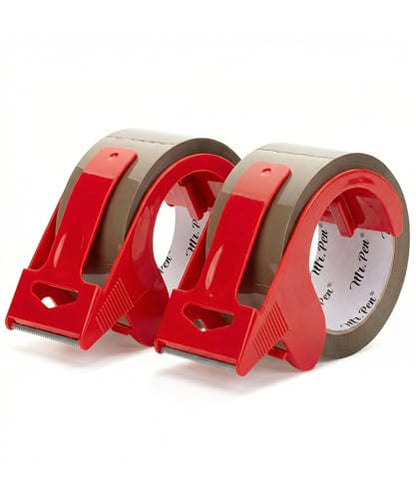 Mr. Pen- 2 Rolls Packing Tape with 2 Dispensers, 2” Wide, 60 Yards, Brown Packing Tape Heavy Duty for Mailing, Moving Boxes and Packaging - color: Brown, size: 2 Pack with 2 Dispensers