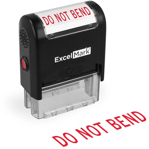 ExcelMark DO NOT Bend Self Inking Rubber Stamp - Red Ink - color: Do Not Bend