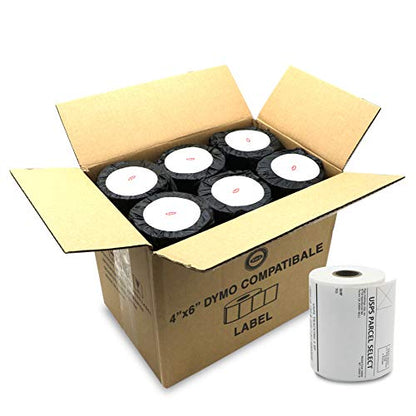 SIPA 4" x 6" Thermal Shipping Labels Compatible with Dymo Label Writer 4XL Label Printer. Water & Grease Resistant, Ultra Strong Adhesive, Perforated, BPA Free, 220 Labels/Roll (12 Rolls, 2640 Labels)