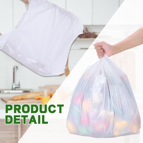 Kisston Jumbo Size Plastic T Shirt Bags, 28" X 17", White, 400 Count - color: White, size: 28" x 17"