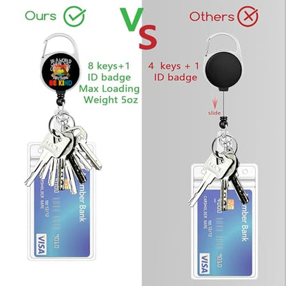 Id Badge Holder with Lanyard, Be Kind Badge Holder Retractable Reel Clip - color: Love Be Kind
