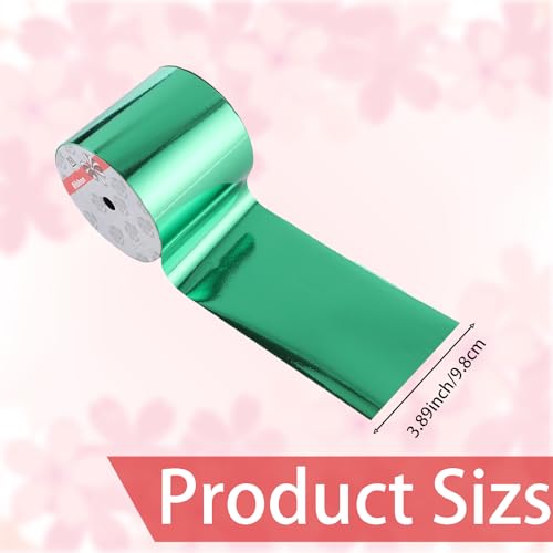 4inch x 50 Yards Shiny Green Waterproof Ribbon,Curling Ribbon for Gifts Package Wrapping,Crafting. - color: Green, size: 4inch x50yards