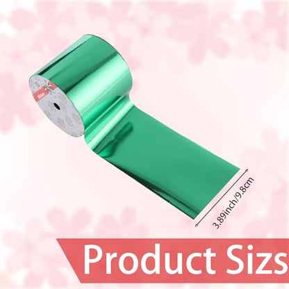 4inch x 50 Yards Shiny Green Waterproof Ribbon,Curling Ribbon for Gifts Package Wrapping,Crafting. - color: Green, size: 4inch x50yards